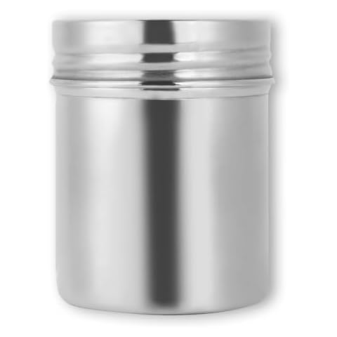 QANYEGN Food Storage Jar, Stainless Steel Sealed Storage Jar, Airtight Kitchen Food Storage Container, Portable Coffee Grounds Container for Beans (Small size) Cover