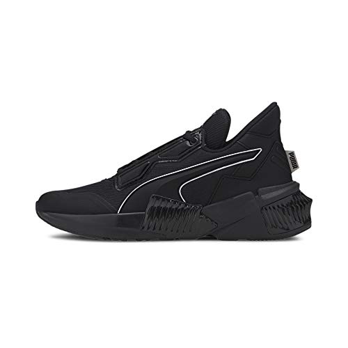 PUMA(プーマ) Women's Training, Sneakers, Athletic Shoes, Puma Black/Metallic Silver, 7.5