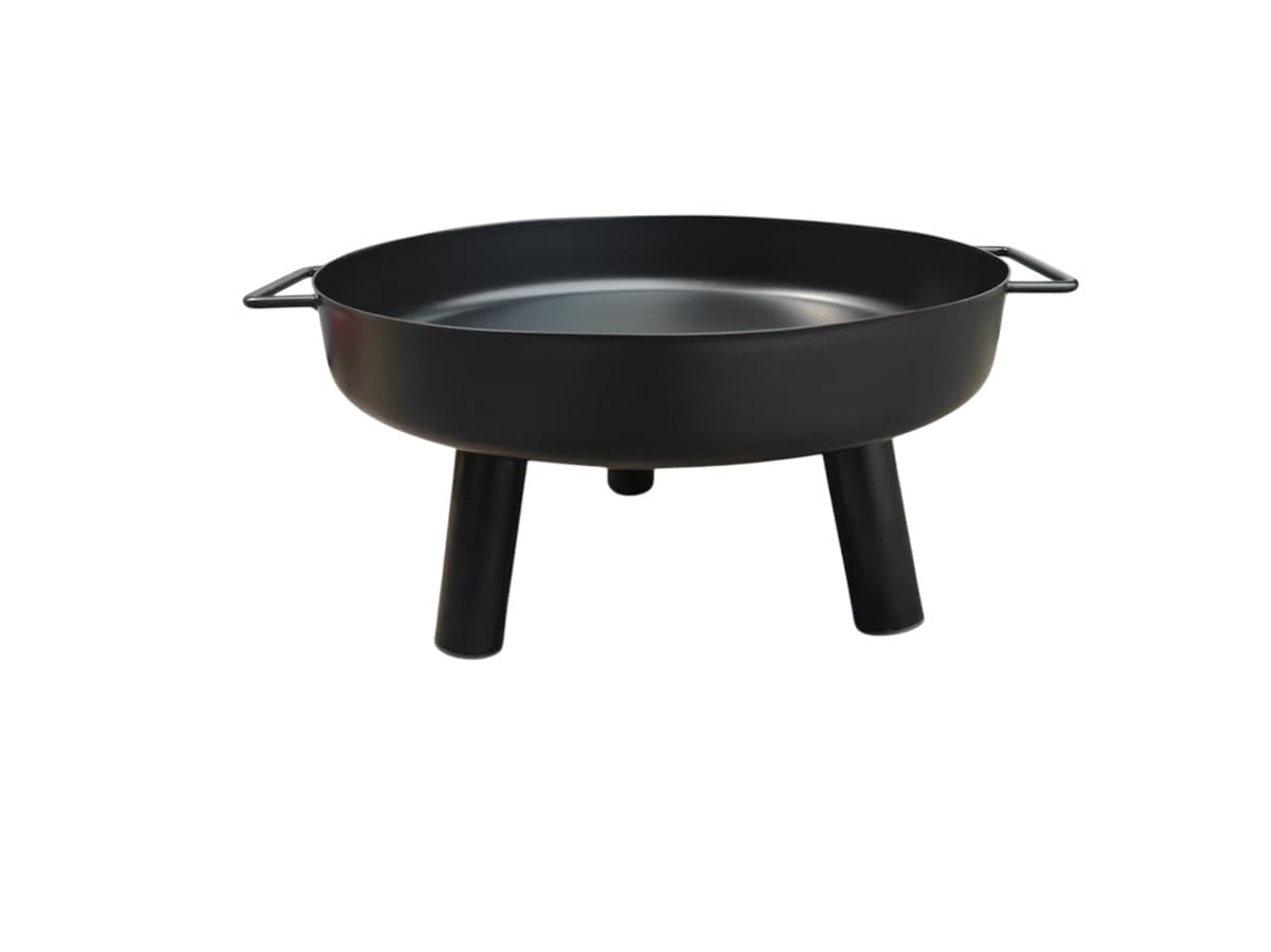 Feuerschale mit austauschbaren Beinen, Feuerstelle aus Stahl, Feuerkorb schwarz mit Ø 57 cm, Feuerschale für Garten und Terrasse