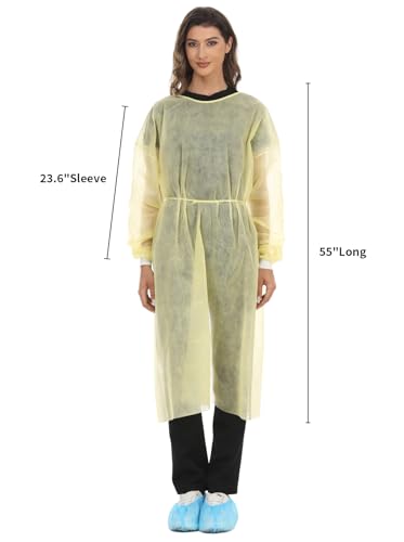 LIFESOFT Disposable Isolation Gown Polypropylene Gowns with Knit Cuff Long Sleeve Pack of 15 - Thumbnail 4