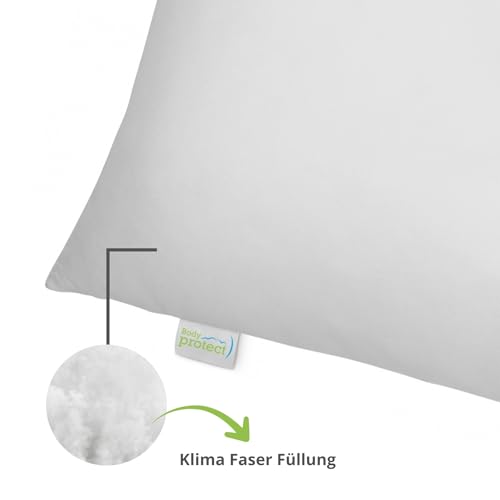 Bodyprotect Ecoline Kissen 80x80 cm, Schlafkissen, Bett Kopfkissen 80 x 80 cm, 100% Mikrofaser, Polster, Pillow, Bettkissen Allergiker, waschbar, Made in EU