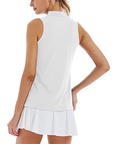 LastFor1 Women's Golf Polo Sleeveless Shirt Zip-Up UPF 50+ UV Protection Athletic Tops Slim Fit Quick Dry Lightweight2