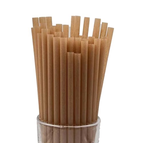200 pitillos biodegradables de caña de azúcar, 5 pulgadas miniatura 1