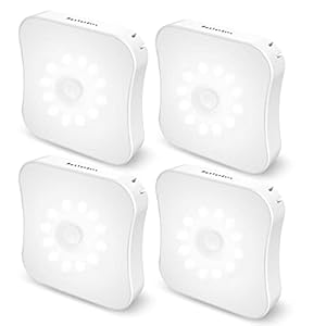 Bestendony Rechargeable Motion Sensor Light Indoor Stair Lights Rechargeable Battery Night Light Wireless Stick On Magnetic Motion Sensor Lights for Step, Stair, Hallway, Closet, Bathroom, 4 Pack