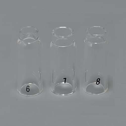 Image of RIVERWELD TIG Glass Cups Clear Quartz Nozzles 6# 3 /8 inch, 7# 7 /16 inch,8# 1 /2 inch | 10N48 9.5mm, 10N47 11.00mm, 10N46 12.5mm kit for SR WP 17 18 26 TIG Welding Torches 3pcs