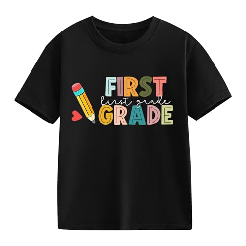 First Grade Short Sleeve Shirt Girls Boys Unisex School Day Clothes Kids First Day of School Short Sleeve Tees Tops2