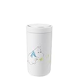 Stelton To-Go Click - Thermobecher, doppelwandige Isolierflasche - Rostfreier, auslaufsicherer Kaffeebecher/Teebecher mit Smart-Click-Deckel - Heiße & kalte Getränke - 0,2 Liter, Farbe: Frost - Moomin