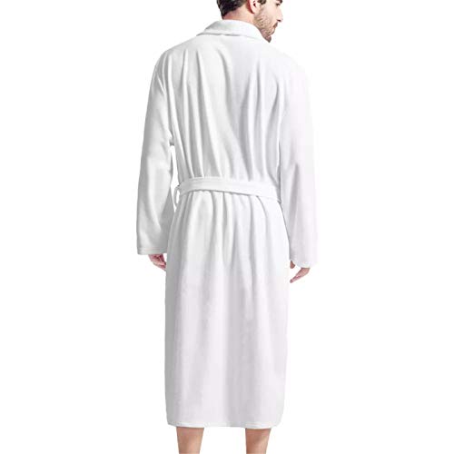 CLOHOMIN Comfortable Mens Plush Bathrobe with Pocket, Soft Spa Robes Keep Warm Bathrobes for Winter Spring4