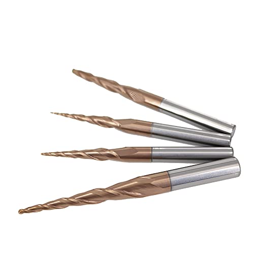 Fresa cuadrada de metal duro,brocas fresadoras, Recubrimiento bronceado HRC60 Molino de extremo de punta de bola cónica Carburo sólido de tungsteno 4 mm 6 8 mm Fresa revestida Fresas CNC Broca de grab