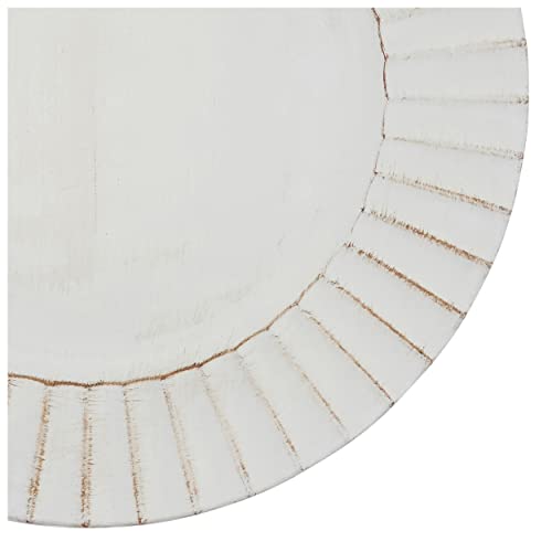 Platos redondos blancos marfil plástico 13" set 4 miniatura 3
