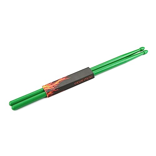Par de baquetas de nailon para percusión color verde miniatura 6