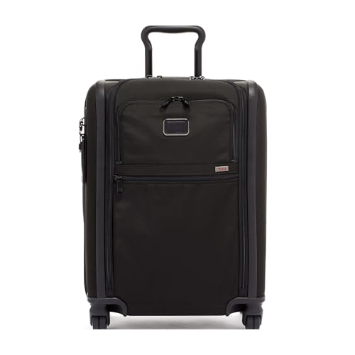 TUMI - Alpha Continental Expandable 4-Wheeled Carry-On Luggage - Compact Travel Suitcase - TSA Lock Tracer - Black