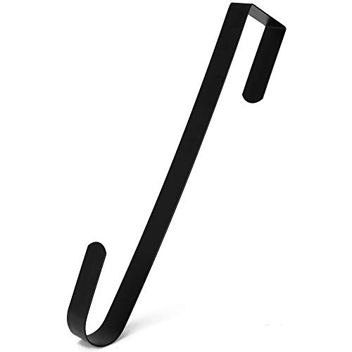 RN'D Over Door Wreath Hook - Thin Metal Overdoor Wreath Holder Seasonal Hanger