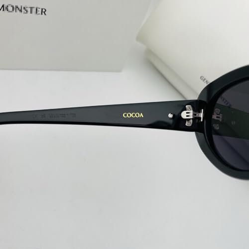 GENTLE Soft Oval Shape Sunglasses Black Acetate Frame Monste Black Cycling Lenses For Cocoa Small Face Women Men4