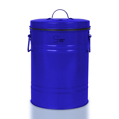 Chef's Star Countertop Compost Bin For Kitchen, Indoor Compost Bin For Kitchen Counter, Small Composter For Kitchen Counter, With Charcoal Filter, Airtight Lid, 0.7 Gallon Compost Pail, Blue #TOP17