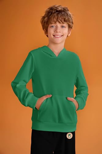 Haloumoning Boys Fashion Hoodies Kids Long Sleeve Hooded Sweatshirts with Kangaroo Pocket 5-14 Years3