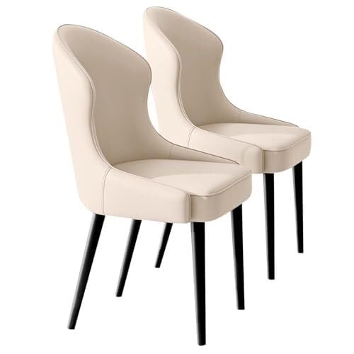 Lot de 2 chaises de salle à manger en cuir synthétique avec pieds en métal, chaises d'appoint...