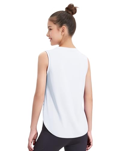 HASMES Girls Tank Tops Quick Dry Athletic Top Cute Sleeveless Shirts Dance Yoga Workout Tops2