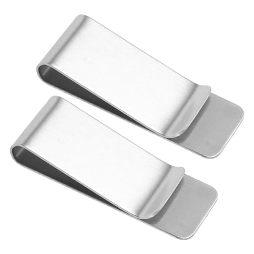 FOMIYES 2Pcs Stainless Steel Money Clips Sleek Cash Holders for Men Cards Credit Cards and Tickets for Everyday Use