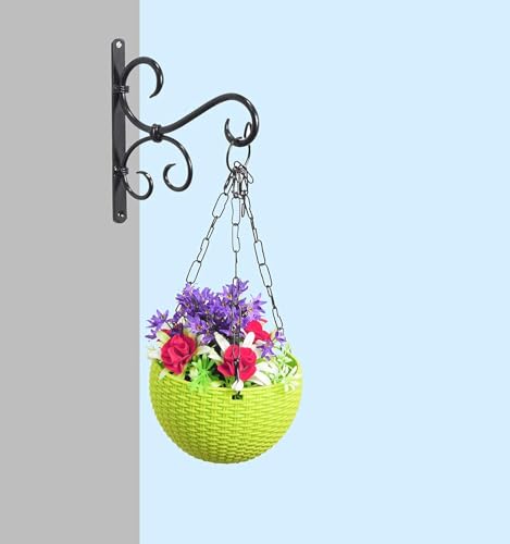 Image of Metal Plant Hanger Hook Bracket for Wall Hanging - Golden Iron Decorative Hanging Hook for Planters, Bird Feeders, Lanterns, Wind Chimes (Pack of 2)
