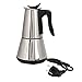 YINWEI Elektryczna kuchenka Espresso Coffee Maszyna Moka Pot 6 filiżanek ekspres do kawy Ekspres do kawy Elektryczny ekspres do kawy klasycznej ze stali nierdzewnej UE wtyczka (Color : Silver)