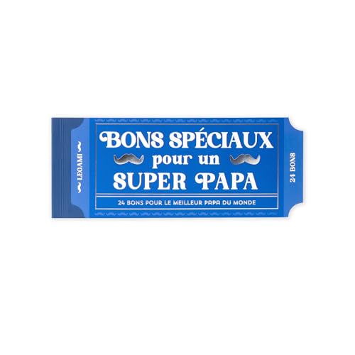 LEGAMI - Bloc de 24 bons pour les papas en langue français, avec des activités à faire en famille, coupons avec perforation pour les déchirer, idée...