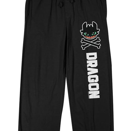 How to Train Your Dragon Toothless and Crossbones Men's Black Sleep Pants2