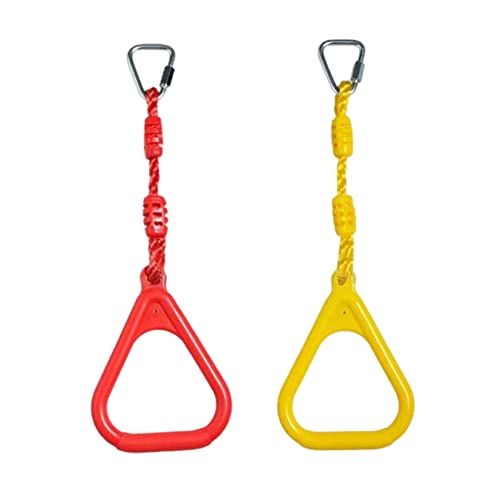 Heavy Duty Children Trapeze Bar Pull Up Gym Rings Colorful Backyard Outdoor Gymnastic Ring Warrior Obstacle Course Slackline Kit #TOP2