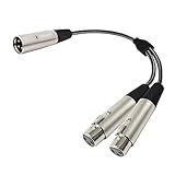 【Cable profesional】: Este cable macho xlr a doble hembra xlr está diseñado para conectar dos salidas XLR a una entrada XLR,el cable 2 xlr hembra a xlr macho solo divide mono en dos señales mono.Puede usarse para conectar dos micrófonos a un canal en una consola mezcladora.