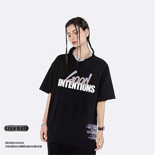 Fashion Men's Short Sleeved T-Shirt V Letter Printed Tops Casual Couple T-Shirt Hip Hop Short Sleeved Tops3