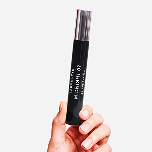 Lake & Skye Midnight 07 Eau de Parfum Travel Spray, Long Lasting Fragrance, 0.5 fl oz (15 ml) - Amber, Vanilla, Patchouli, Rose, Fruity, Vegan, Paraben-Free, Cruelty-Free