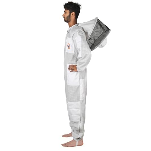 BP-311 Beekeeping Suit Ventilated 3 Layer Ultra with Total Protection with Safety Fencing for Professional Beekeeping Supplies with Carrying Bag Bee Proof (XX-Large)
