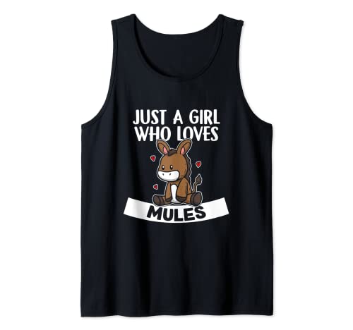Just A Girl Who Loves Mules Burro Disfraz De Mula Camiseta sin Mangas
