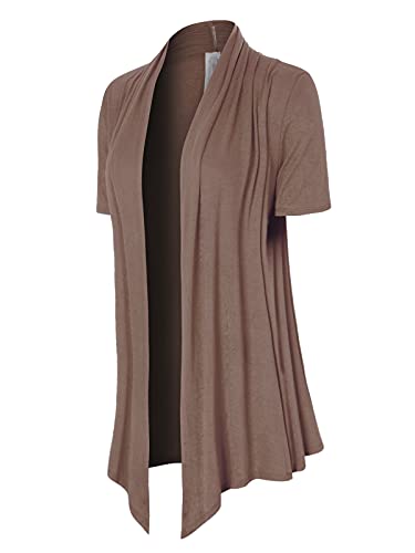 Image of MixMatchy Women's Lightweight Short Sleeve Draped Open Front Cardigan Vest