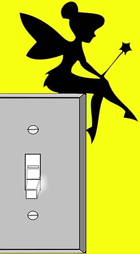 Catálogo de Vinilos para interruptores los 5 mejores. 41 HTradings - calcomanía de Vinilo para Interruptor de luz, diseño de Hada de Campanilla para Pared, vehículo, computadora, decoración del hogar