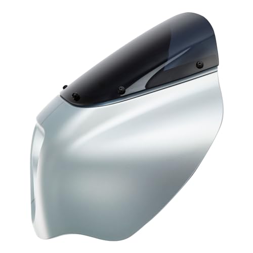 Image of Front Headlight Quarter Fairing Windshield Fit For Harley Softail Low Rider FXLR S FXLRS 2018-2025 Street Bob FXBB FXBBS 2018-2025 Softail Standard FXST 2020-2024 Silver Denim