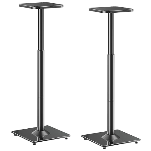 ELIVED Universal Speaker Stands Height Adjustable 28'-37.4', Bookshelf Speaker Stand Pair for...
