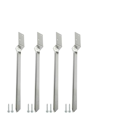 Gettimore Ensemble de manchons d'ancrage au sol pour poteau en bois pour balancelle extérieure, ancrages de fixation en acier galvanisé 520 x 60 mm, support de balançoire de jardin avec 4 manchons et