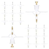 Hollow-Wall Anchors, One Size, 65Lbs Anchor 50pcs+Screw 50pcs Drywall Anchor kit with Screws, Self-Drilling Hollow Wall Anchor, White