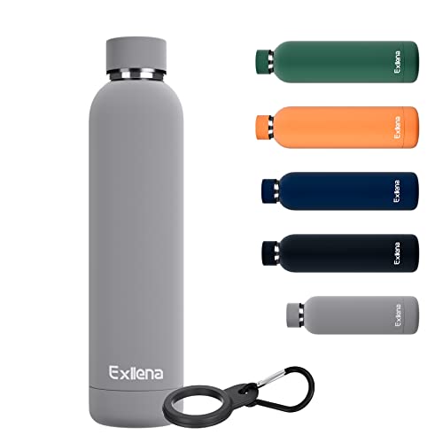 Exllena Insulated Water Bottles 750ml with Clip, Double Wall Vacuum Drinks Bottle Keeps Drinks Cold 24 Hrs/Hot 12 Hrs, Stainless Steel Water Bottle BPA Free(Grey) Exllena Insulated Water Bottles 750ml with Clip, Double Wall Vacuum Drinks Bottle Keeps Drinks Cold 24 Hrs/Hot 12 Hrs, Stainless Steel Water Bottle BPA Free(Grey)