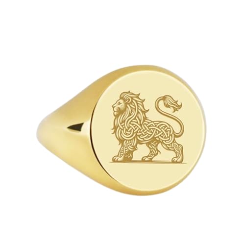Bague lion en argent massif, le cadeau idéal avec sa chevalière ronde chargée d'histoire