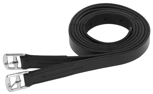 Aciones | Covalliero Estribos , Negros, 130cm, 25mm, Cuero, Caballo, Ajustables