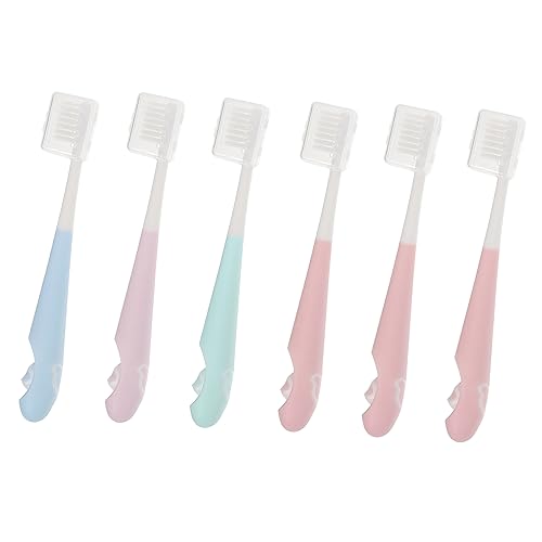 HAMPPLIES Cepillos de Dientes Infantiles con Cerdas Suaves Diseño Infantil de Colores Surtidos Limpieza para Portátil y Ligero para Cuidado Bucal Diario