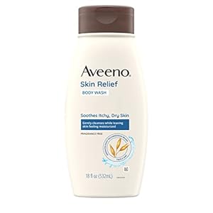 Aveeno Skin Relief Fragrance-Free Body Wash with Triple Oat Formula Soothes Itchy, Dry Skin, Formulated for Sensitive Skin, Fragrance-, Paraben-, Dye- & Soap-Free, 18 fl. oz – Packaging May Vary