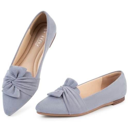 Image of MUSSHOE Comfortable Office Flats for Women: Pointed Toe Work Shoes with Memory Foam - Dressy Business Casual Slip On Flats for Commute & All Day Wear