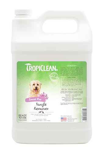 TropiClean Sweet Pea Cat & Dog Detangler Spray Dematting | Dog Conditioner Spray Derived from Natural Ingredients | Made in The USA
