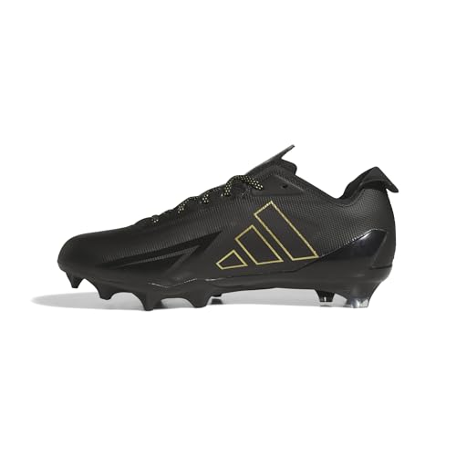 Adidas Men's Adizero Electric American Football, Black/Gold Metallic/Black, 10