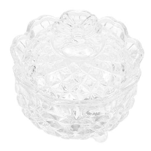 LOORGVEL Tarro de Vidrio para con Tapa Diseño Artístico Transparente Capacidad Espaciosa Compacto Portátil para Cocina Oficina y Decoración del Hogar
