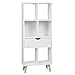 EUGAD Estantería para Libros Estante Separador de Espacios Estantería para Archivos Estantería de Almacenamiento Estantería de Pie con Cajón de MDF, 6 Compartimentos, 50x24x121cm Blanco 0012SHG