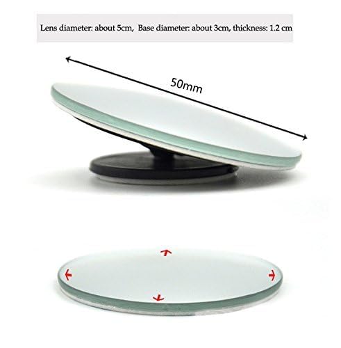 Image of Blind Spot Mirror, 360 Adjustable, Convex Glass, Waterproof, Universal Fit for Cars & SUVs, Black (3R-057)